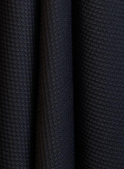 Black textured ready-to-wear knit fabric