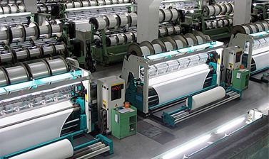 Rows of warp knitting machines at the Kbtex mill