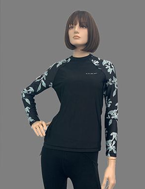 Long-sleeve swim top made with 2BT17255 recycled fabric
