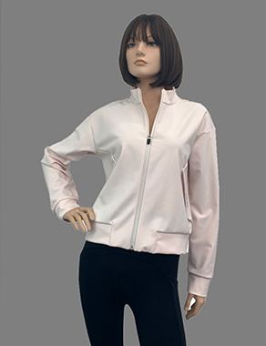 Light pink zip jacket shown with the 2WA08-E Classic bonded fabric